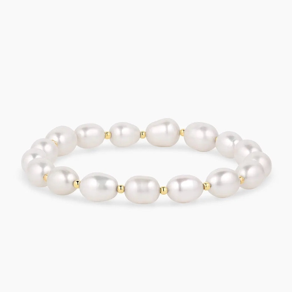 Gorjana New 18k Gold‎ Plated Phoebe Freshwater Pearls Bracelet